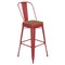 Emma and Oliver Kam Metal Indoor-Outdoor Stool with Removable Back and All-Weather Polystyrene Seat